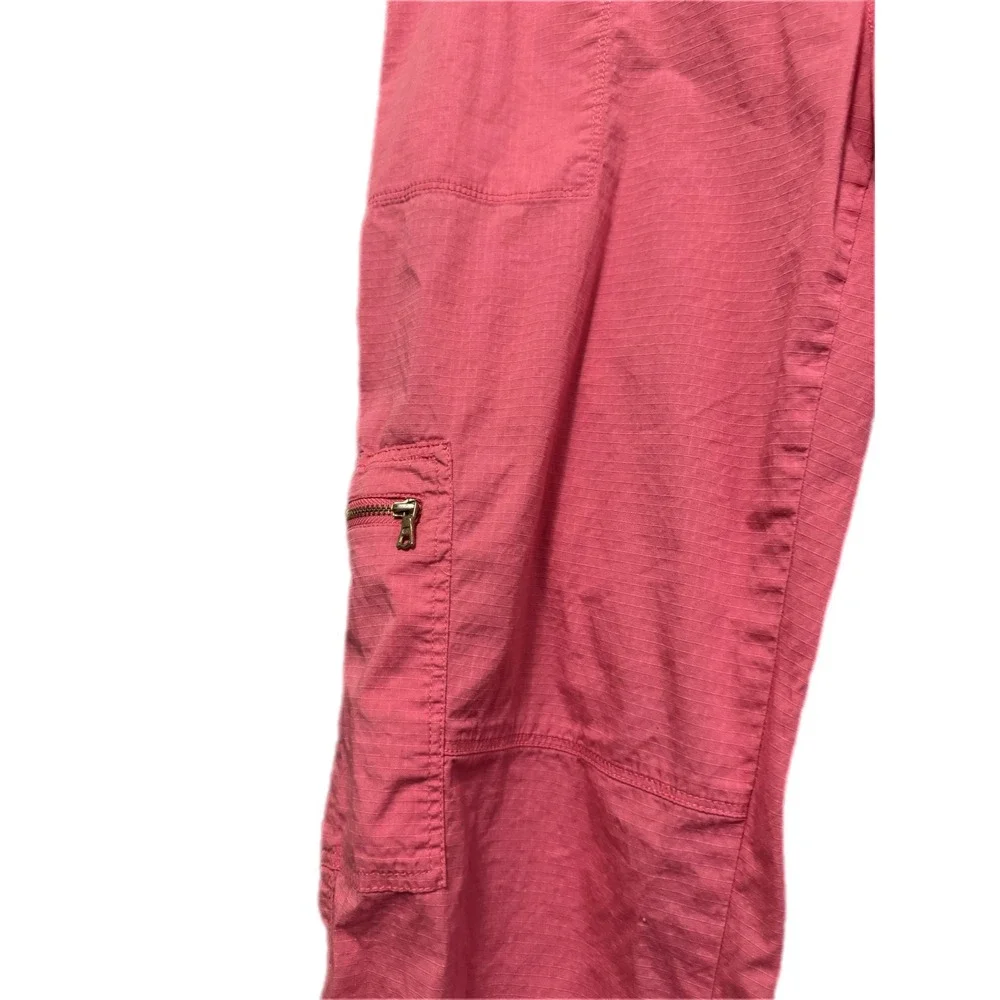 Rafaella Cargo Pants Womens 10 Pink Excellent Ripstop‎ Bungee Hem Straight Leg